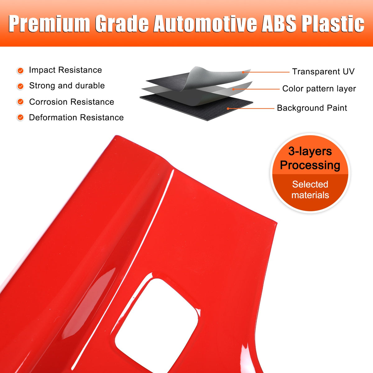 Sport Red ABS Center Console Air Vent Trim For Corvette C7 2014-2019 3