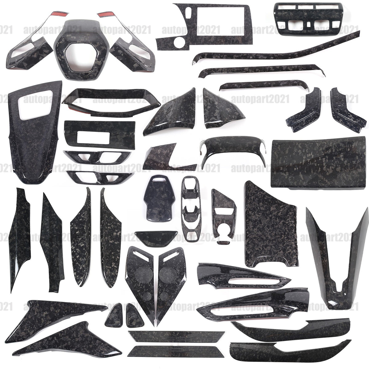 Forged Real Carbon Fiber Full Interior Set Cover Trim Kit For Corvette C8 20-25 - Variants 1-5 1