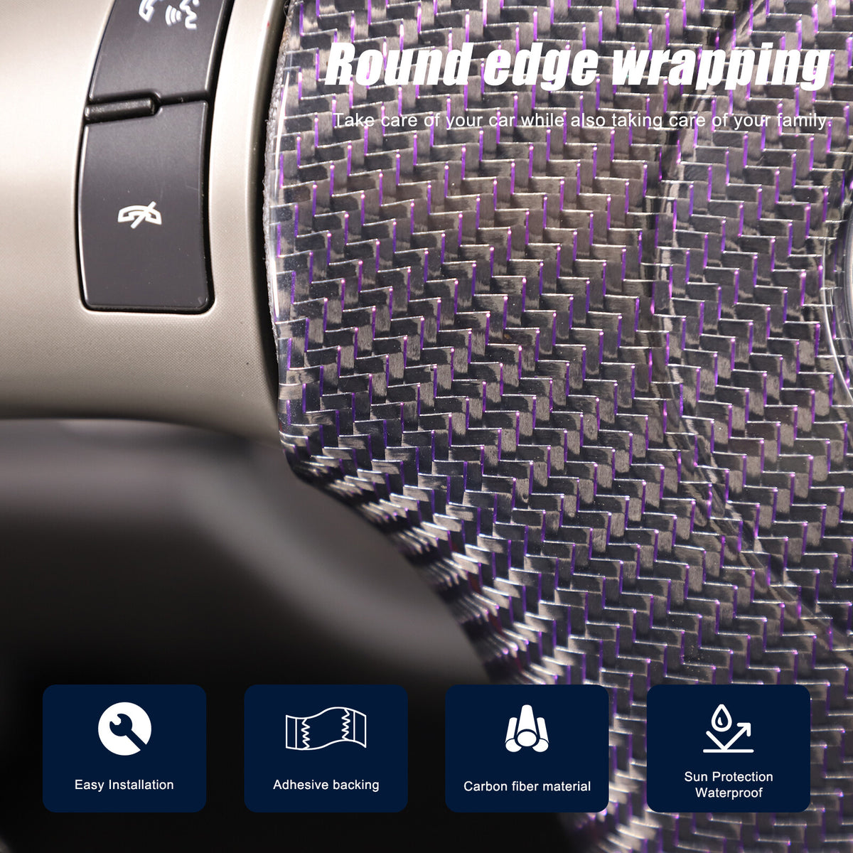 Real Carbon Fiber Center Steering wheel trim cover For Corvette C6 2005-2013 14