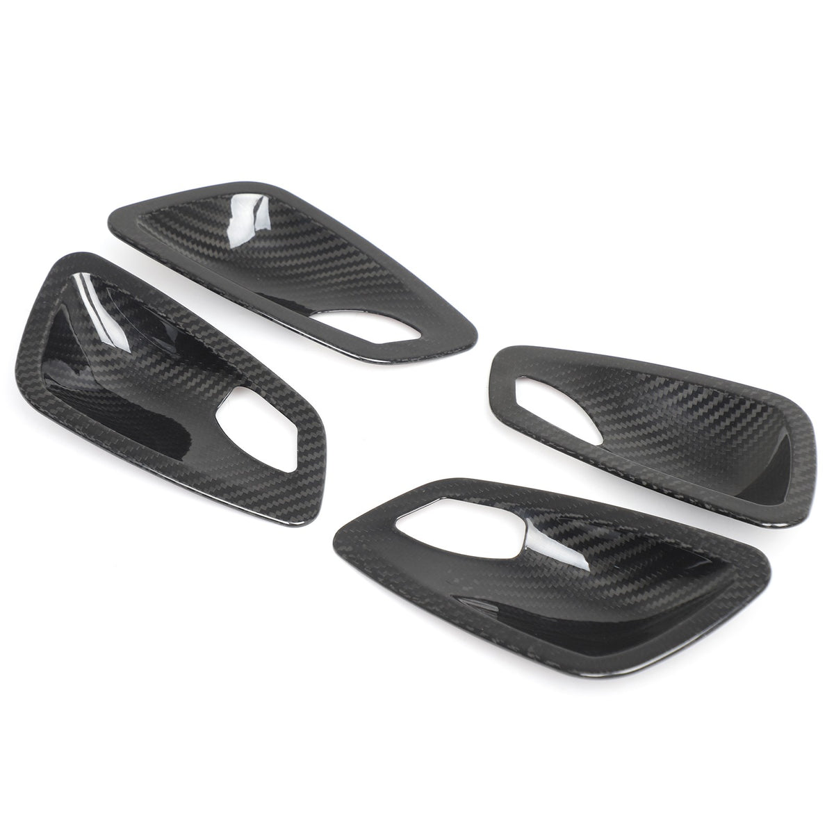 Real Carbon Fiber Inner Interior Door Bowl Trim For BMW 3 Series E90 2005-2012 11