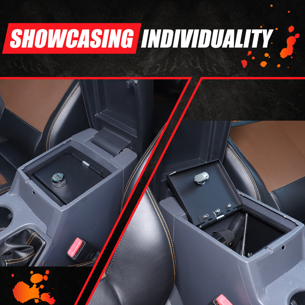 Center Console Safe Gun Storage Lock Box W/ TRAY For Ford Ranger T7 T8 15-22 US 16