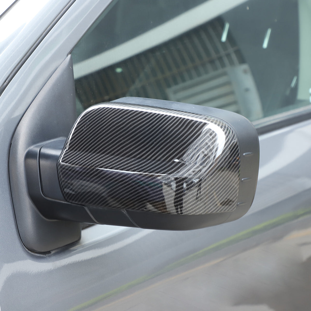 Carbon Fiber ABS Exterior Rearview Mirror Cover Trim For Nissan Titan 2016-2023 5