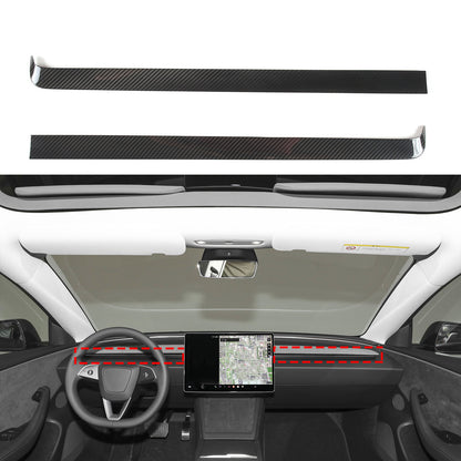 Real Dry Carbon Fiber Center Console Interior Trim Cover For Tesla Model 3 2023+ 15