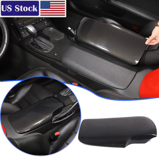 ABS Carbon Fiber Interior Center Armrest Trim Cover For Corvette C6 2005-2013 US 1