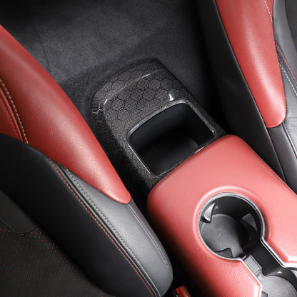 Honeycomb Carbon Fiber Rear Storage Box Panel Trim For Toyota Supra A90 2019-24 1