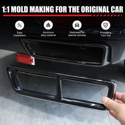 Glossy Black Rear Muffler Tail Pipe Cover Trim For Cadillac Escalade 2021-2024 12