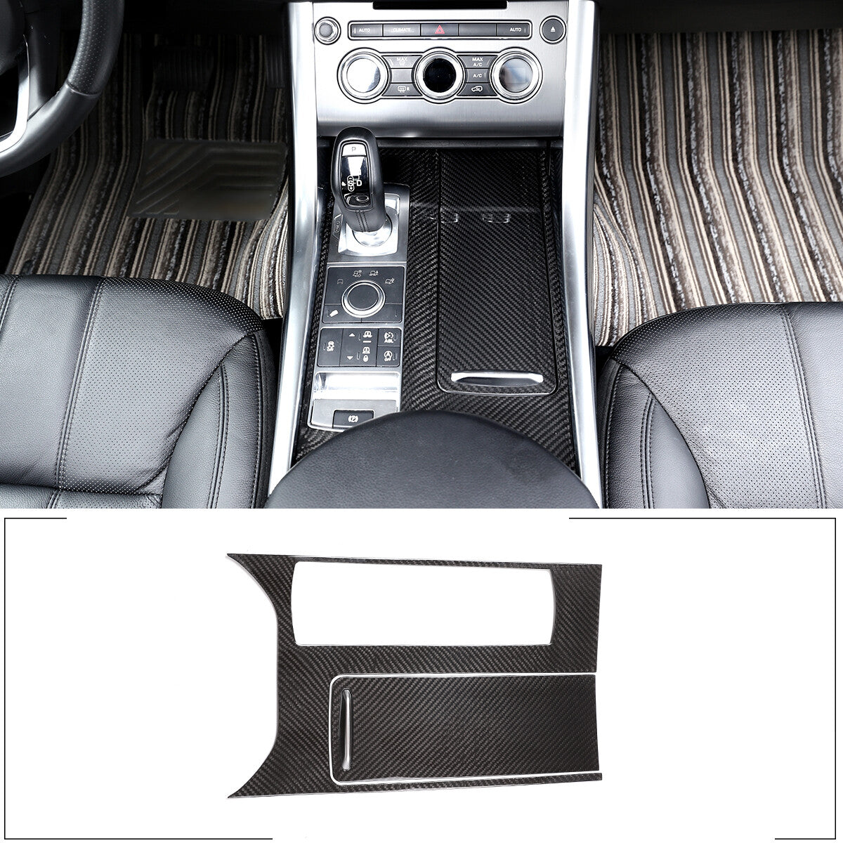 Real Carbon Fiber Gear Shift Panel Cover Trim for Range Rover Sport 2014-2017 1