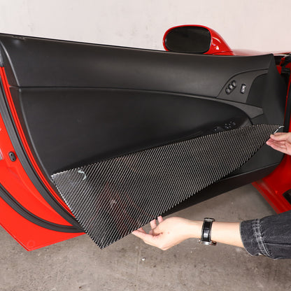 Soft Carbon Fiber Interior Anti-kick Door Panel Sticker For Corvette C6 2005-13 8