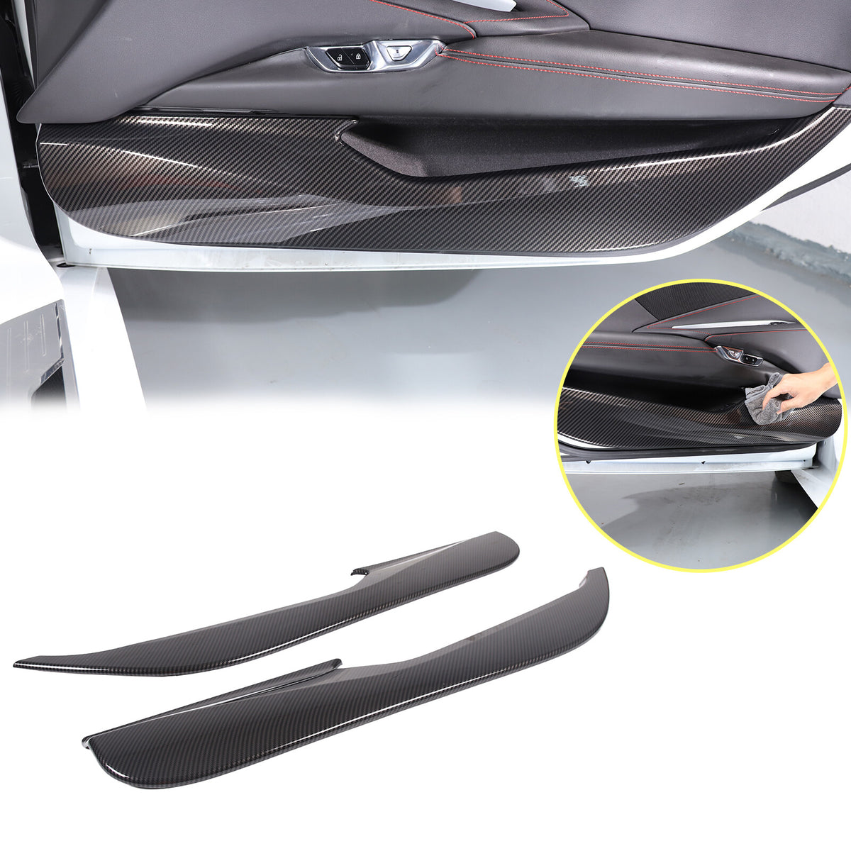 Carbon Fiber ABS Interior Full Decor Cover Trim Kit For Corvette C8 2020-2025 - Styles 46-50 8