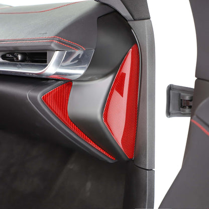 Red Soft Carbon Fiber Interior Decor Trim Kit Cover Set For Corvette C8 20-25 175