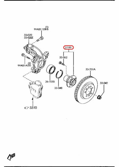 Mazda OEM Front Wheel Hub C236-33-060A genuine 3