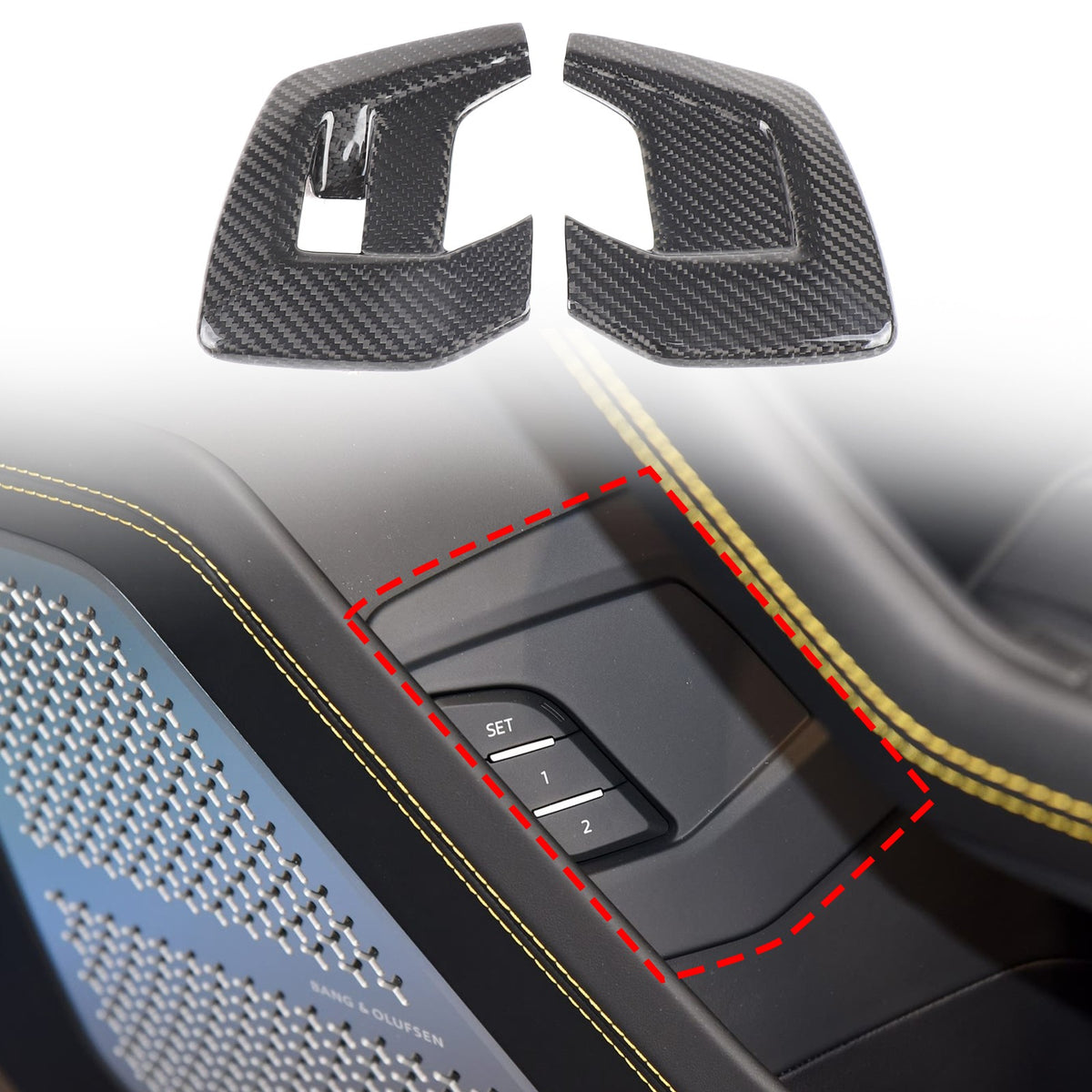 Real Carbon Fiber Rear Door Switch Cover Trim For Lamborghini Urus 2018-21 US 14