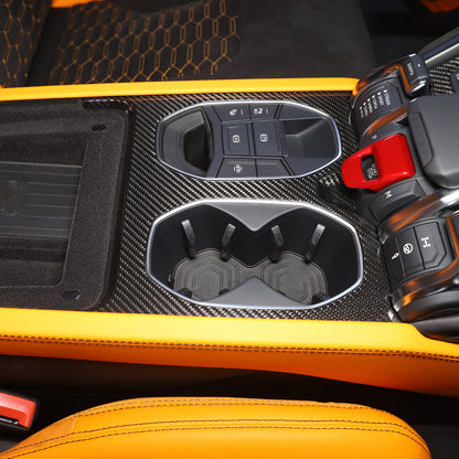 Real Carbon Fiber Water Cup Holder Frame Cover Trim For Lamborghini URUS 18-23 11