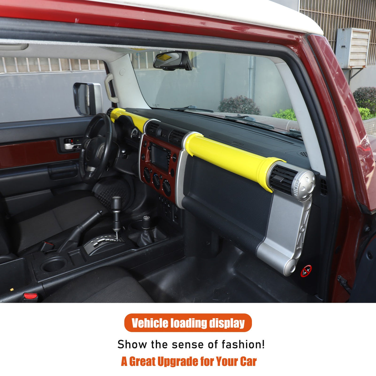 ABS Yellow Center Dashboard Panel Trim Strip For Toyota FJ Cruiser 2007-2021 14