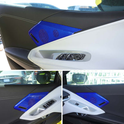 Blue Real Carbon Fiber Full Interior Set Decor Trim Kit for Corvette C8 20-25 - Variants 21-25 15