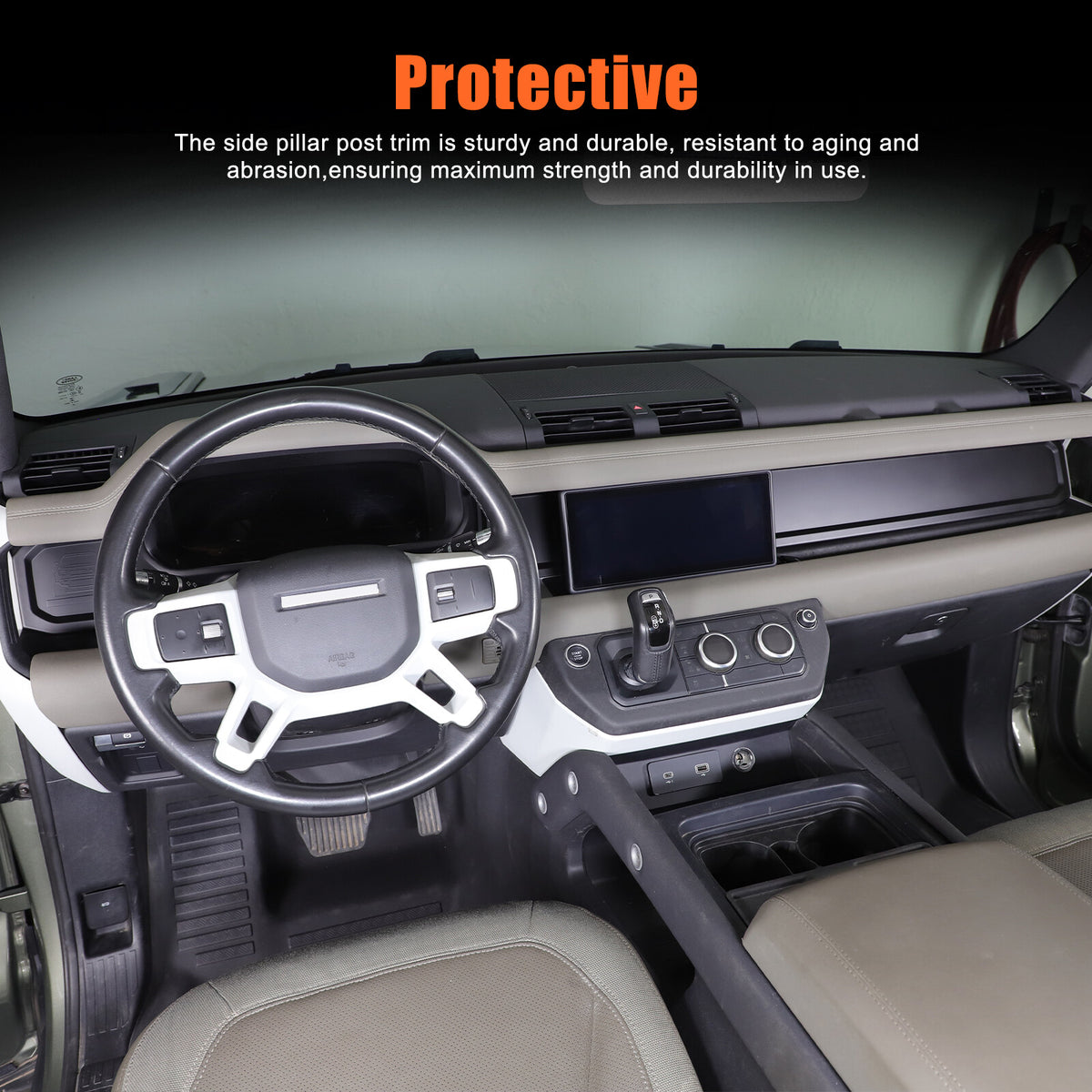 Matte Real Carbon fiber Dashboard wordmark Trim Cover For LR Defender 20-23 US 22