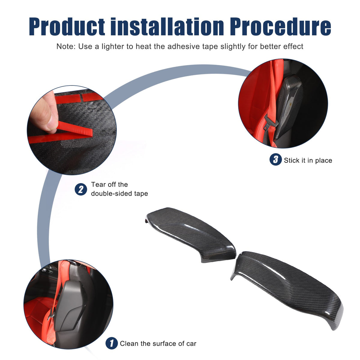Real Dry Carbon Fiber Seat Side Cover Trim For Corvette C8 2020+ 3