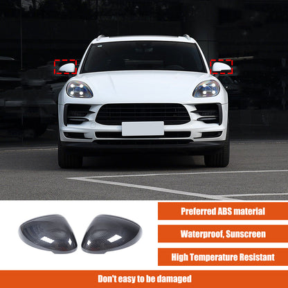 ABS Carbon fiber Side Rear Mirror Cover Caps Trim For Porsche Macan 2011-2021 US 12