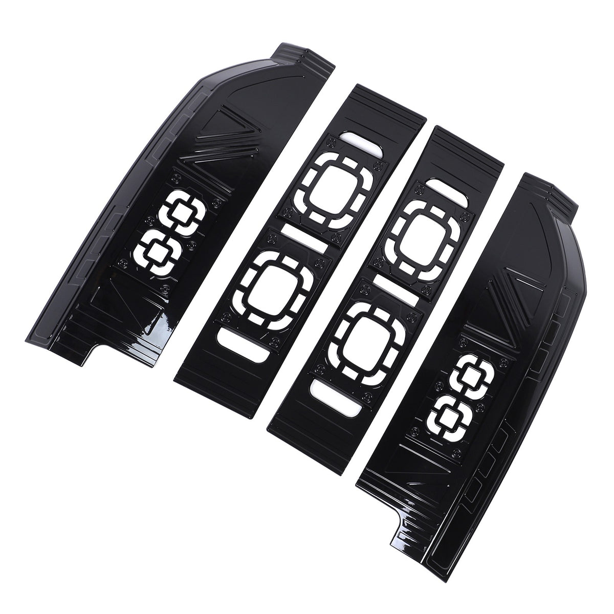 Mesh Piano Black ABS Taillight Protection Trim For LR Defender L663 2020-2025 US 16