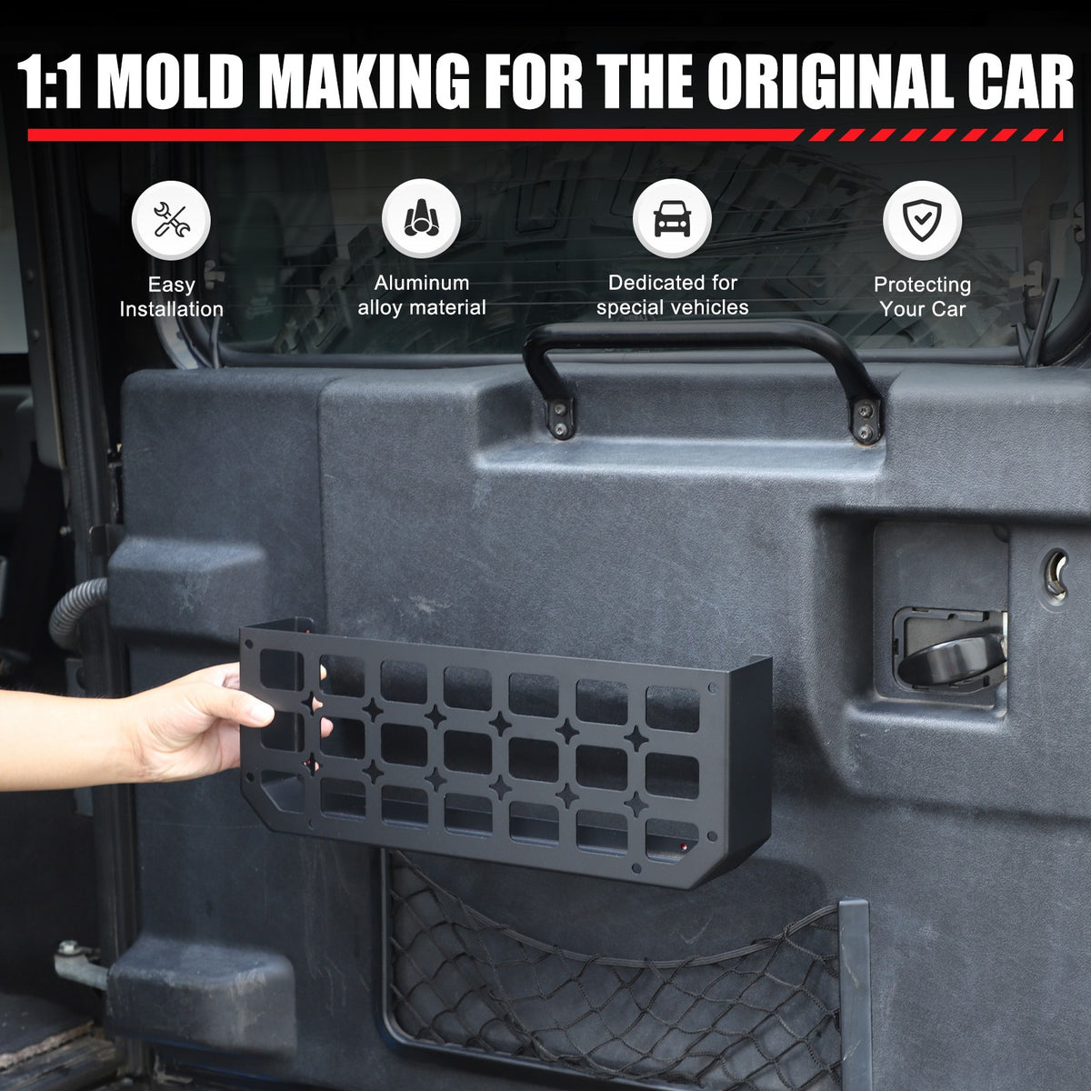 Tailgate Molle Panel Storage Basket For Land Rover Defender L316 2004-2018 43