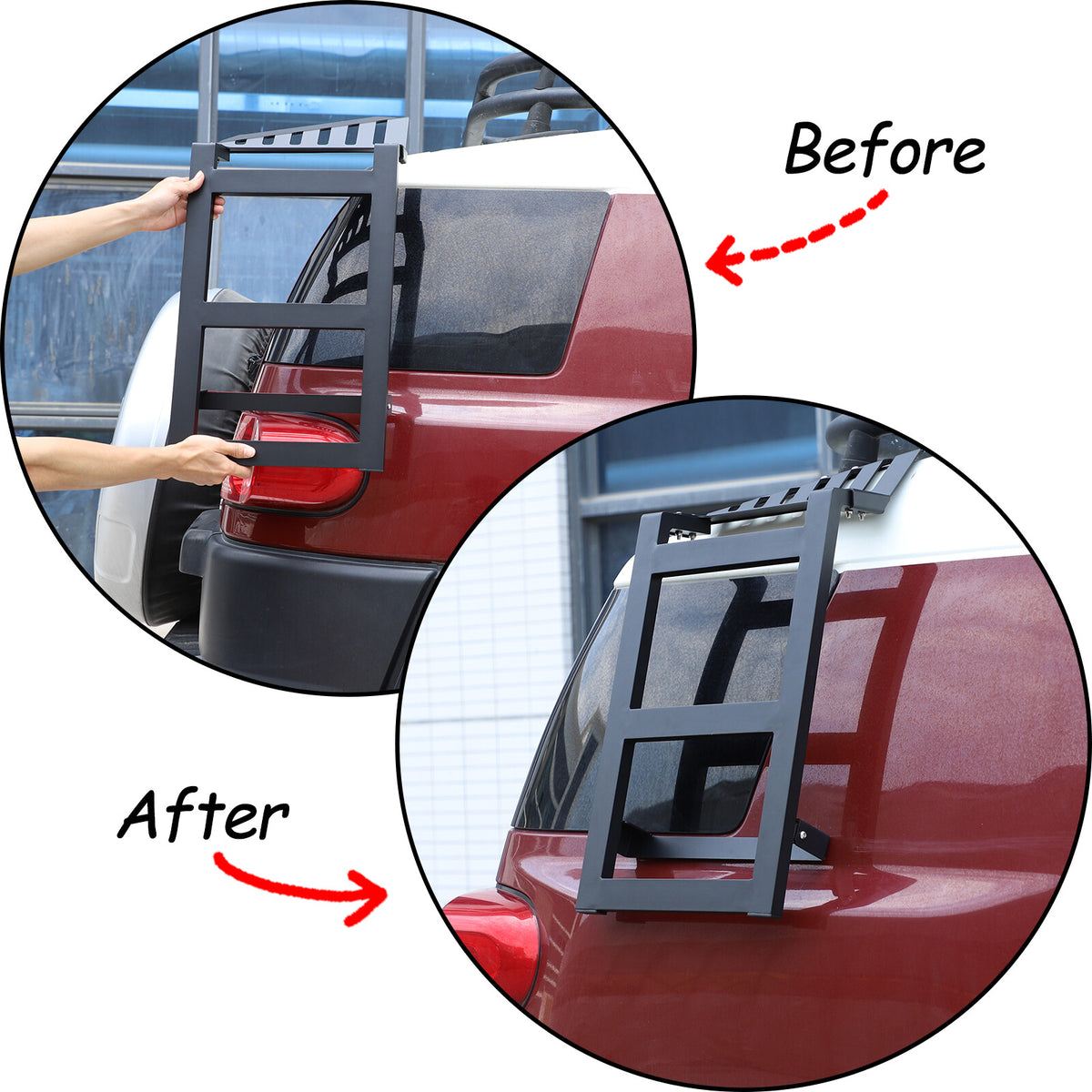 Right Side Window Step Ladder Roof Rack Access for Toyota FJ Cruiser 2007-21 US 7