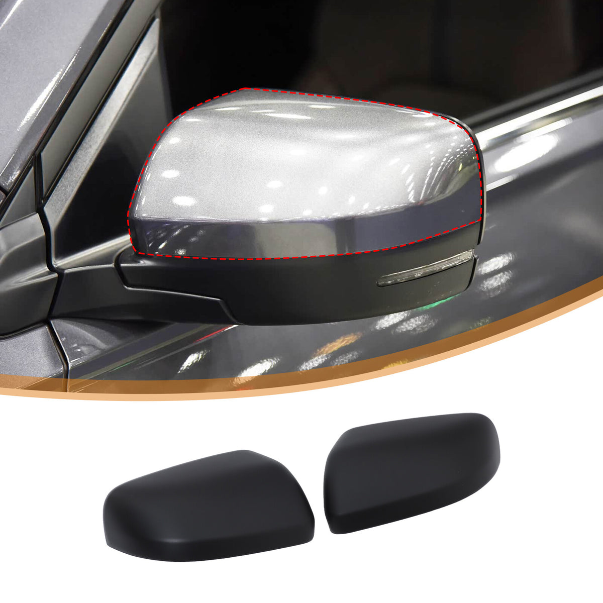 ABS Matte Black Exterior Rearview Mirror Cover Trim For Honda Pilot 2023-2024 16