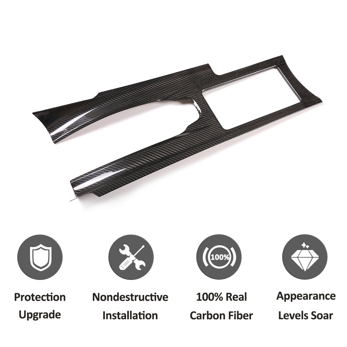 Real Carbon Fiber for Nissan GTR R35 Central Console Gear Shift Panel Cover 11