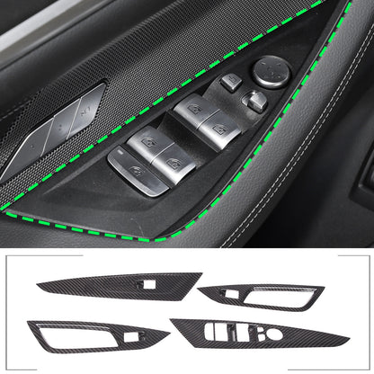 Real Carbon Fiber Window Lift Button Trim Cover For BMW 4 Series G26 2021-22 15