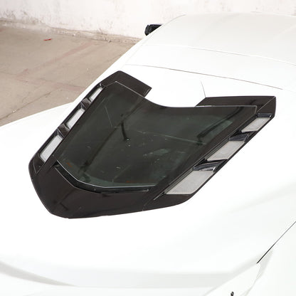 Perforated Rear Hood Vent Inserts for 2020-2026 C8 Corvette Brushed Stainless 9