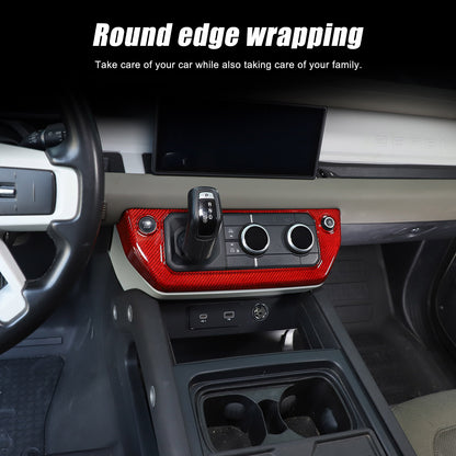 Red Real Carbon Fiber Air Conditioning Switch Panel Trim for LR Defender 2020-24 4