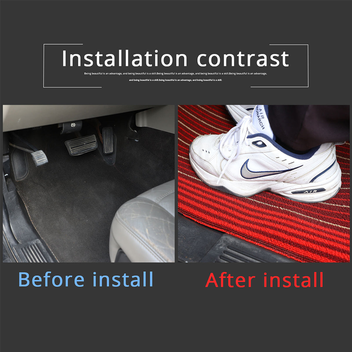 Red Car Floor Mats Liner Cargo Carpets Foot Pads For Hummer H2 2003-2007 4