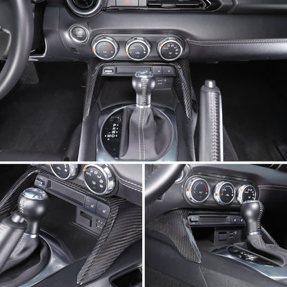 Real Carbon Fiber Front Center Console Trim Cover For Mazda MX-5 Miata 2016-2025 4