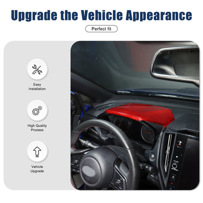 Red Real Carbon Fiber Dashboard Instrument Upper Trim For Subaru WRX VB 2022+ 20