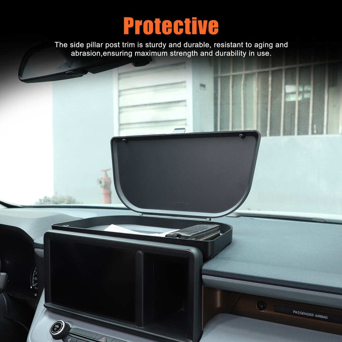 ABS Navigation Screen Rear Storage Box With Lid For Ford Maverick 2022+ US 16