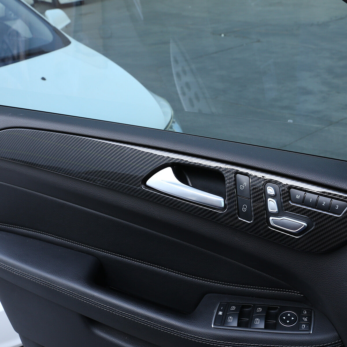 Carbon Fiber ABS Door Handle Panel Trim Cover Strip for Benz GLE GLS ML GL 13-19 8