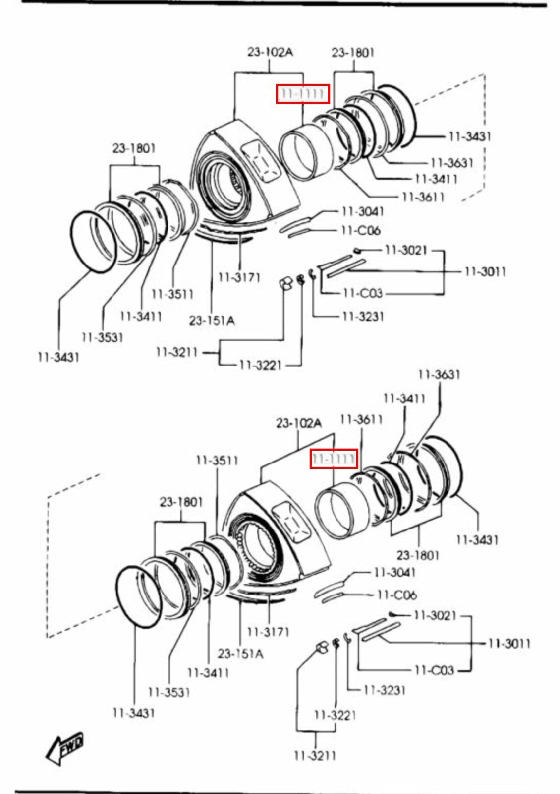 Mazda OEM Rotor Bearing N3A2-11-B11 2Qty set For RX-7 RX-8 Genuine 3