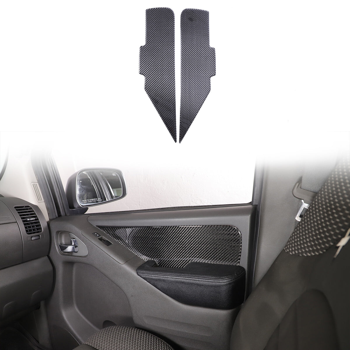 Carbon Fiber Door Armrest Side Panel Trim Sticker For Nissan Frontier 2005-2021 16
