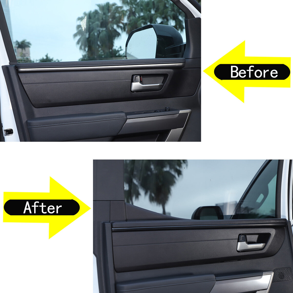 Matte Black Interior Inner Door Strip Panel Trim For For Toyota Tundra 22-23 US 5