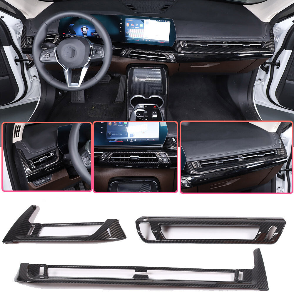 ABS Carbon Fiber Center Console Interior Panel Cover Trim Set for BMW X1 U11 23+ 9