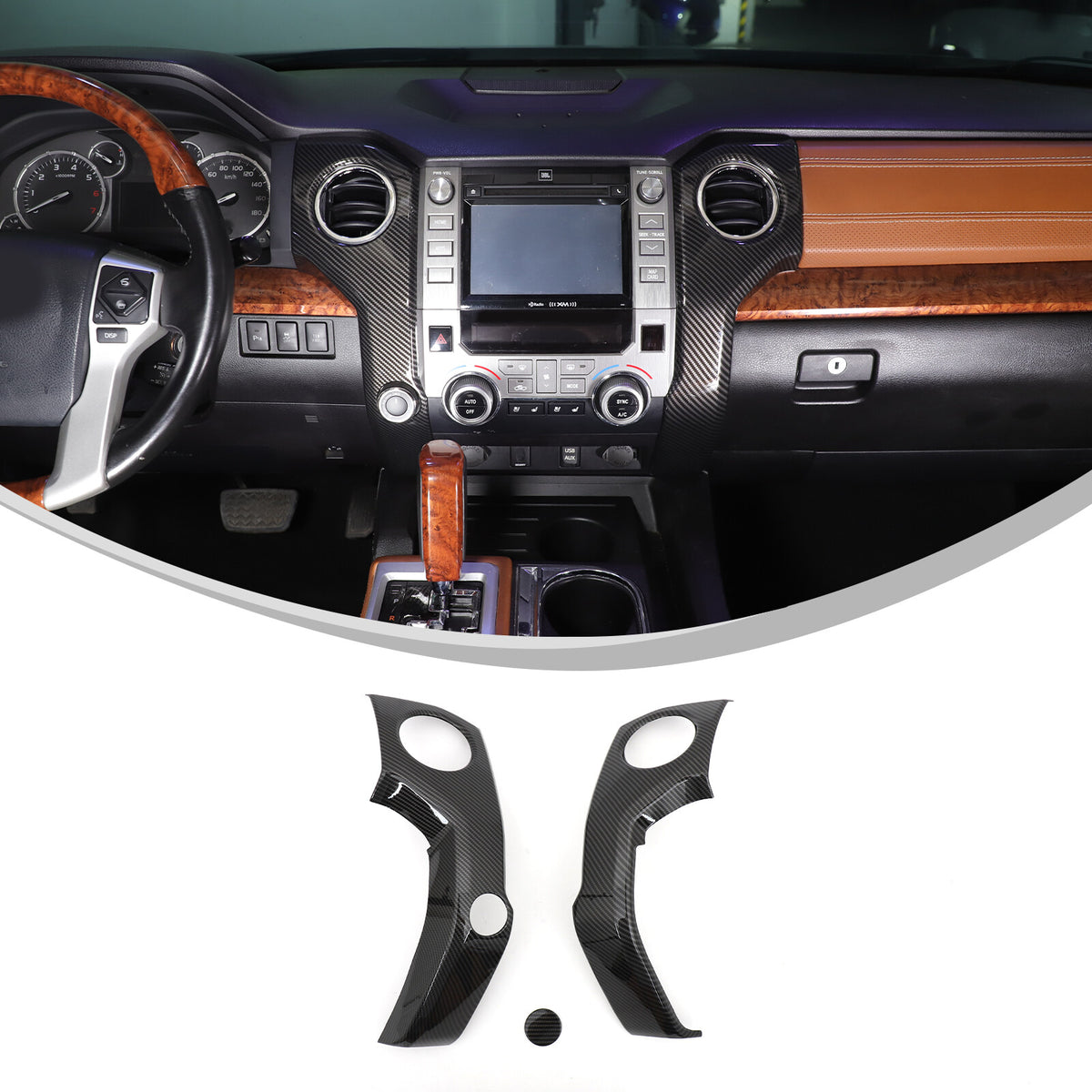 For Toyota Tundra 2014-2021 ABS Carbon Interior Side Air Vent Outlet Covers 4
