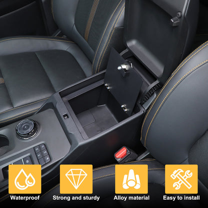 Center Console Safe GUN Armrest Storage Lock Box Tray For Ford Ranger T9 2023+ 19