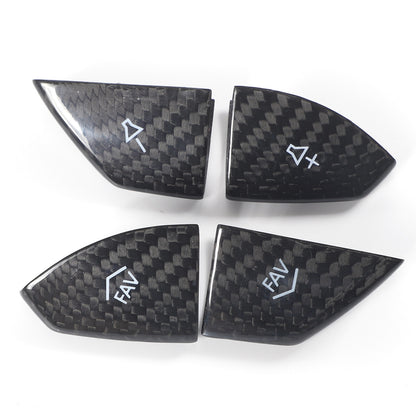 Real Carbon Fiber Steering Wheel Volume Button Cover Trim For Corvette C7 14-19 9