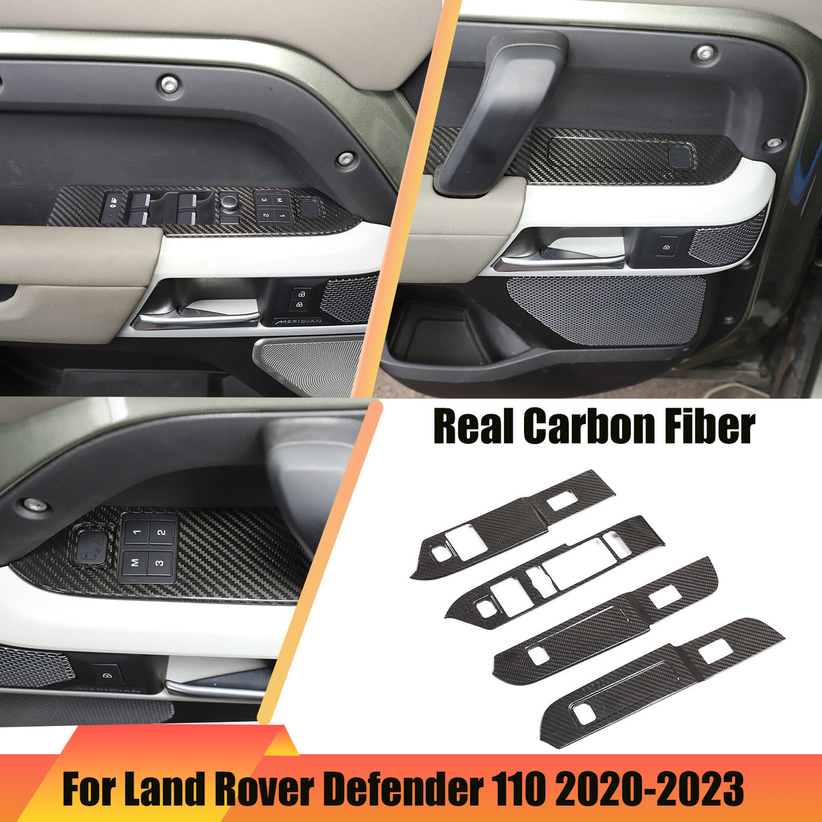 Real Dry Carbon Fiber Full Interior Trim Set For LR Defender 90 110 L663 20-23 154