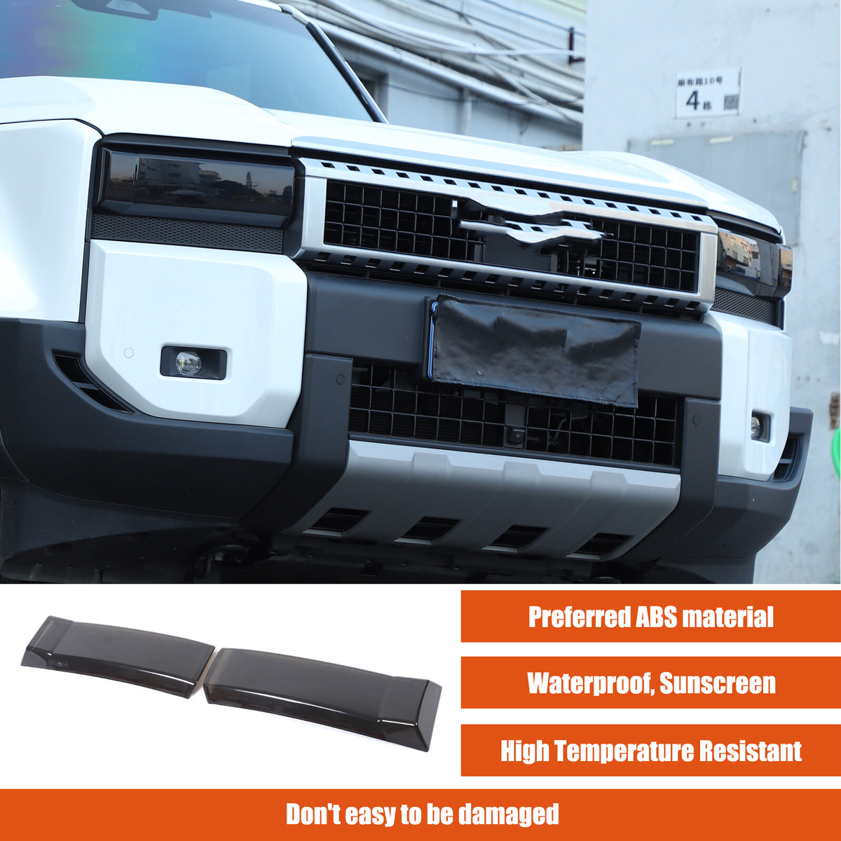 Black Smoked Front Headlight Len Cover For Toyota Land Cruiser LC250 24+ 2