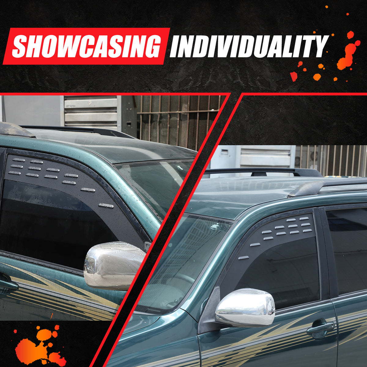 Front Ventilation Window Louver Shutter Trim for Toyota Prado/Lexus GX 03-09 13