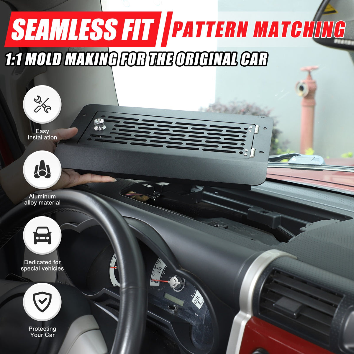 Off-Road Phone Holder with Dashboard Password Box For Toyota FJ Cruiser 2007-21 11
