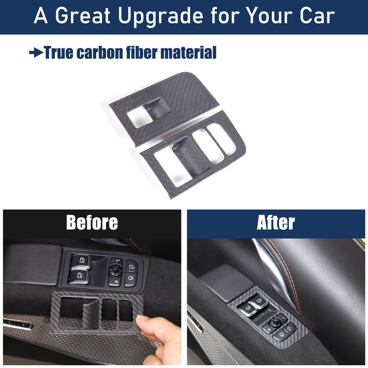 Matte Real Carbon fiber Window Lift Switch Button Trim For Lotus EMIRA 2021-2025 16