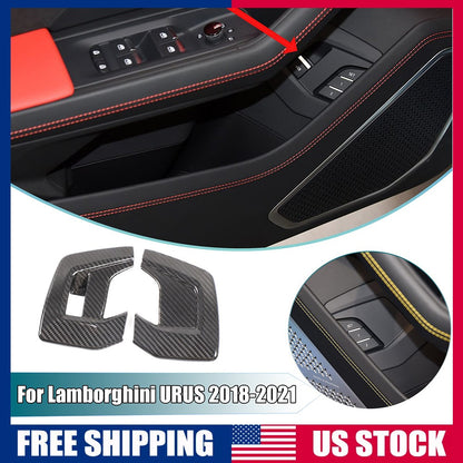 Real Carbon Fiber Rear Door Switch Cover Trim For Lamborghini Urus 2018-21 US 1