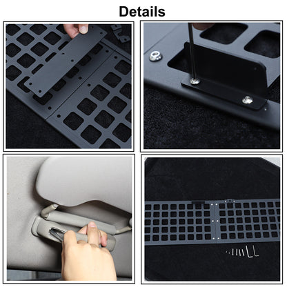 Black Alloy Steel Inner Roof MOLLE Panel Brackets For Toyota FJ Cruiser 07-21 US 3