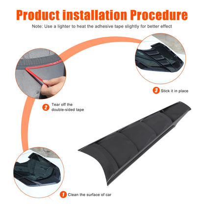 Carbon Fiber ABS Rear Split Window Applique Louver Trim For Corvette C8 Z51 20+ 3